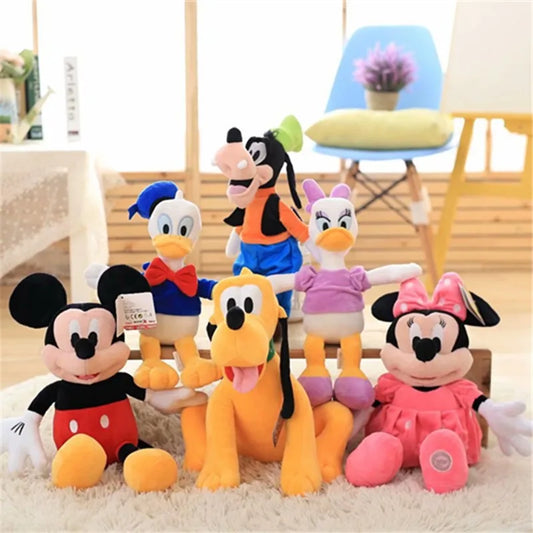 Pelúcia dos Personagens Disney - Minnie, Mickey, Pato Donald, Margarida, Pateta, Pluto