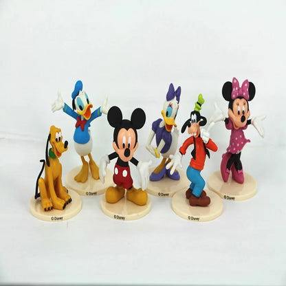 6 Personagens Disney - Mickey, Minnie, Pateta, Pluto, Pato Donald e Daisy