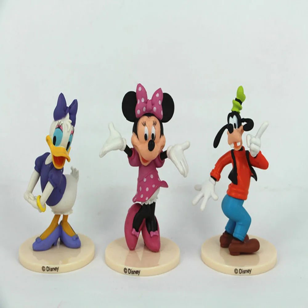 6 Personagens Disney - Mickey, Minnie, Pateta, Pluto, Pato Donald e Daisy