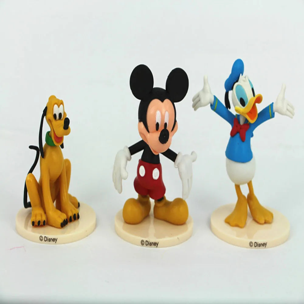 6 Personagens Disney - Mickey, Minnie, Pateta, Pluto, Pato Donald e Daisy